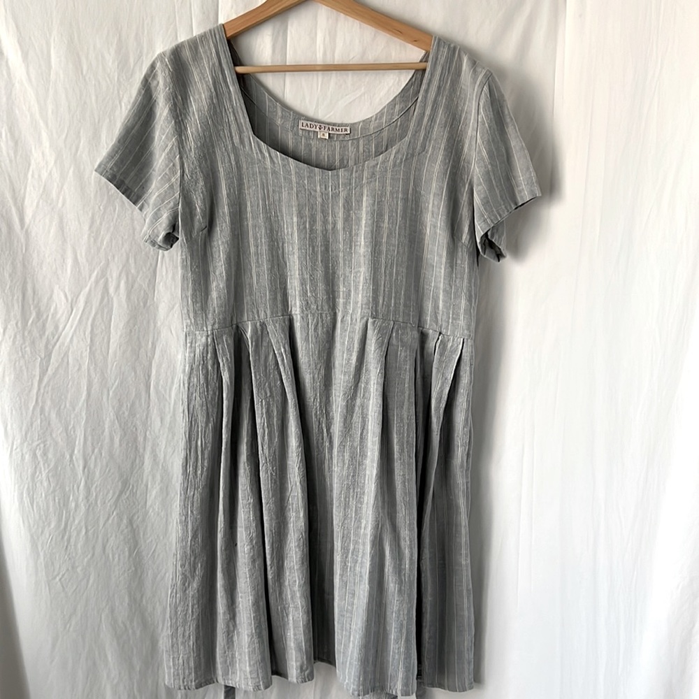 Lady farmer PERSEPHONE casual striped dress S - Picture 2 of 5